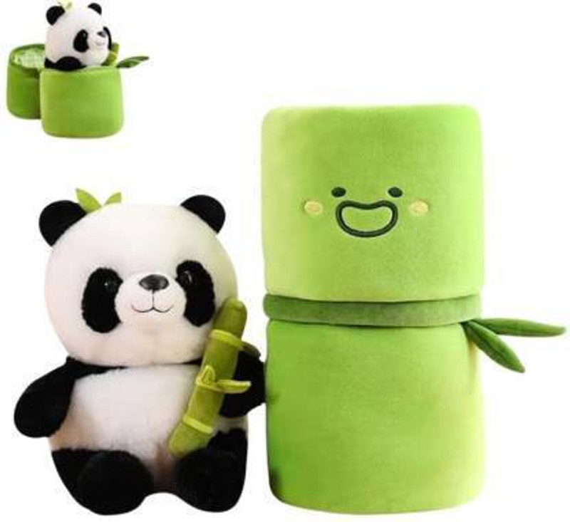 VibeFly Panda Plush with Bamboo, Soft Panda - 35 cm(Multicolor)