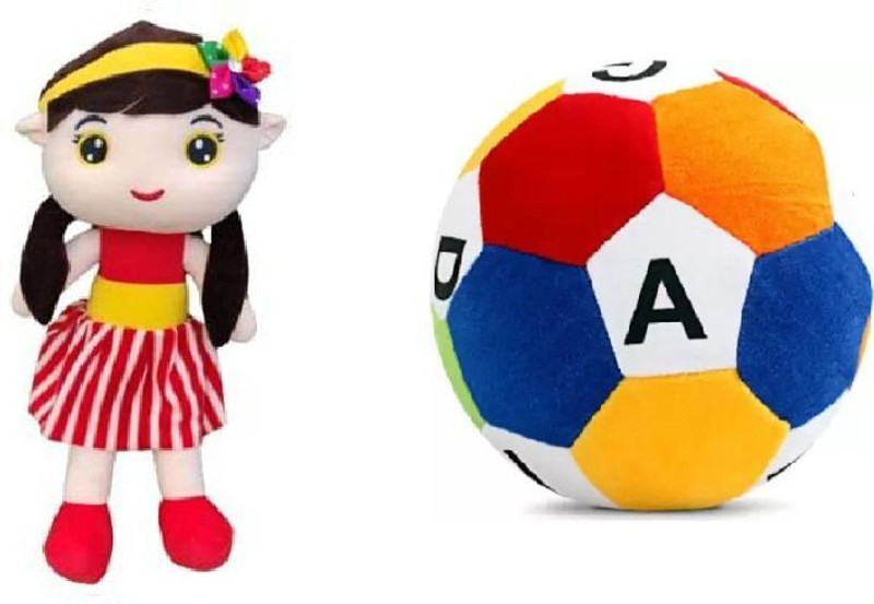 Nihan Enterprises ABC Alphabet soft ball(20cm) with Beautiful sofia dall combo for Your kids(B&G)  - 20 cm(Multicolor)