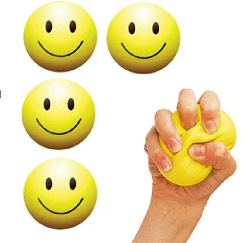 Deeshora Best Soft smiley face squeeze stress ball for Recreational Play  - 60 mm(Yellow)