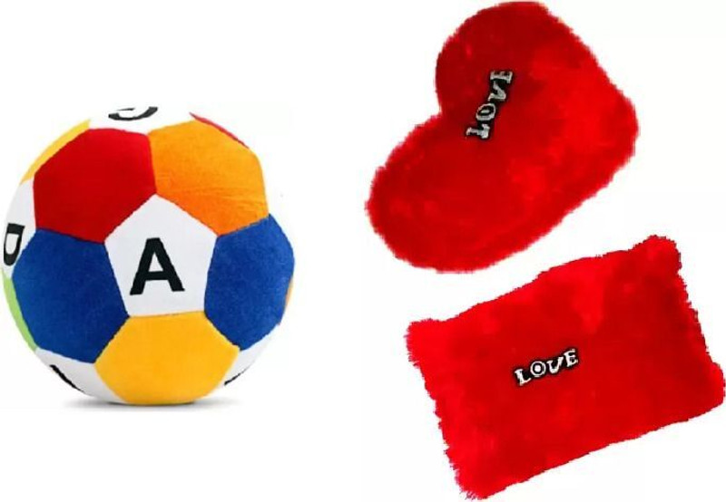 KPN New Combo pack of plush soft stuffed toys grey elephant & football  - 30 cm(Multicolor)