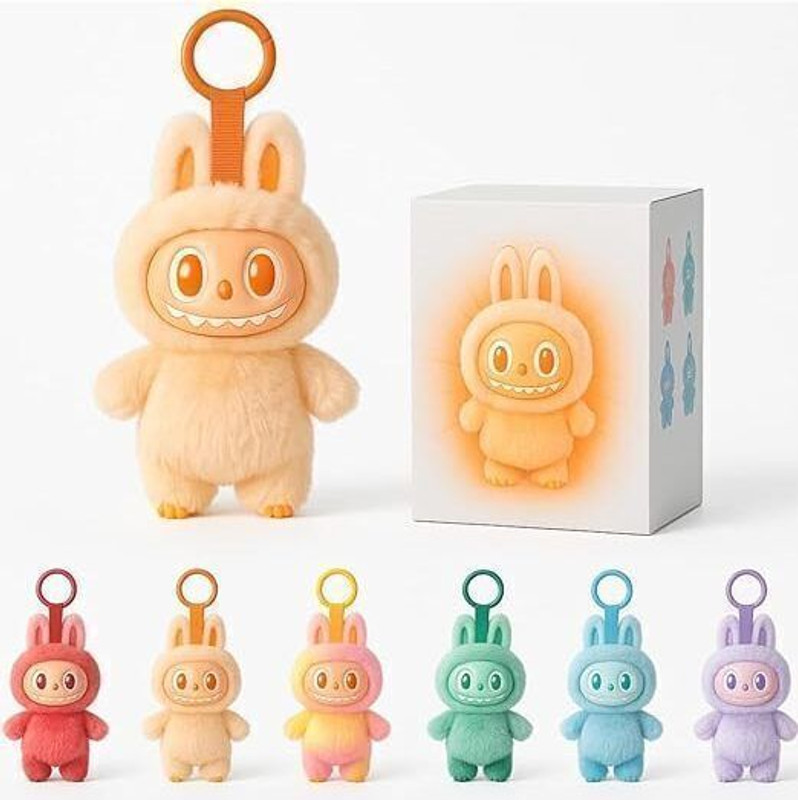 Have Fun Premum Quality Labubu Toy | Labubu Doll Soft Toy For kids | Random color - 17 cm(Multicolor)