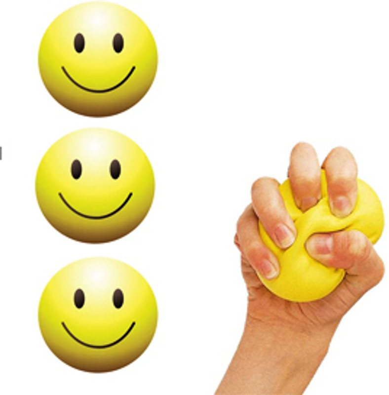 Deeshora Soft smiley face squeeze stress ball for Recreational Play  - 60 mm(Yellow)