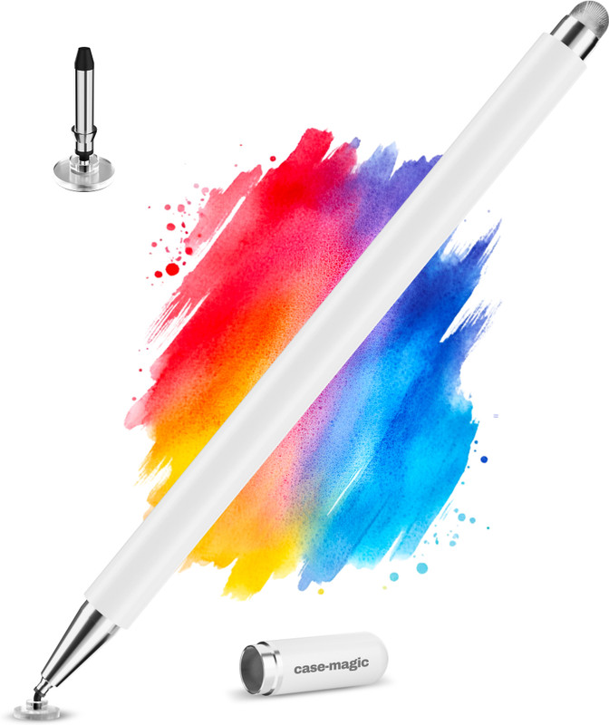 Case-Magic 2 in 1 Universal Stylus pen with Fine Point Disc Tip+Micro-Knit Hybrid Fiber Tip Stylus(Grey)