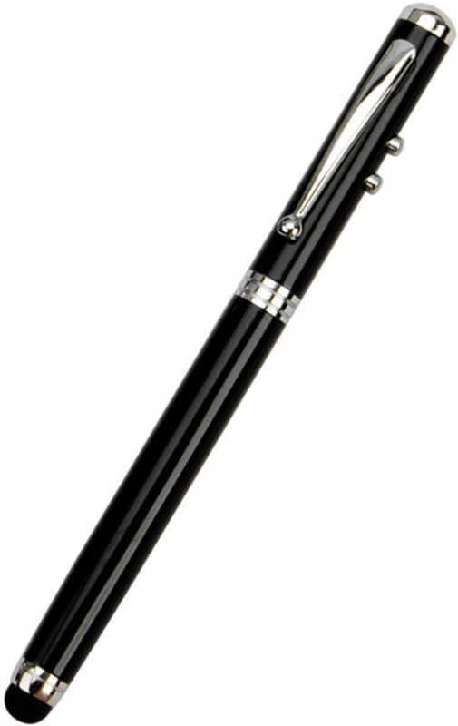 VASADIGITAL 4 in 1 Stylus Pen with Inbuilt Laser, Torch, Ball Point Pen Stylus(Black)