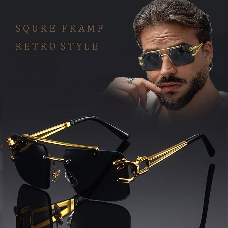 DKERAOD Rectangular, Retro Square Sunglasses(For Men & Women, Black)