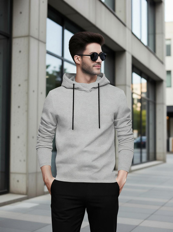 BLIVE Geometric Print Men Grey T-Shirt