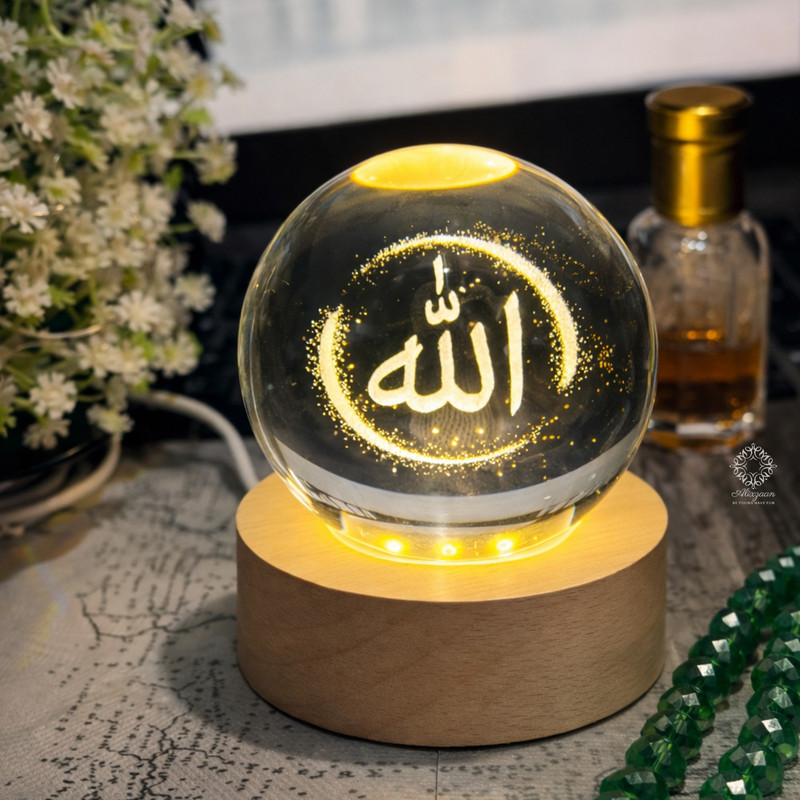 Alixzaan Islamic Table Decor Gift for Home Office Mosque Night Lamp(6 cm, Transprent)