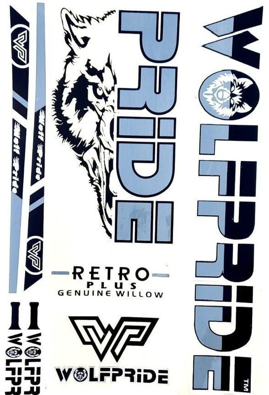 WOLF PRIDE Retro P Grey - Sticker For Cricket Bat Bat Sticker(Multicolor)
