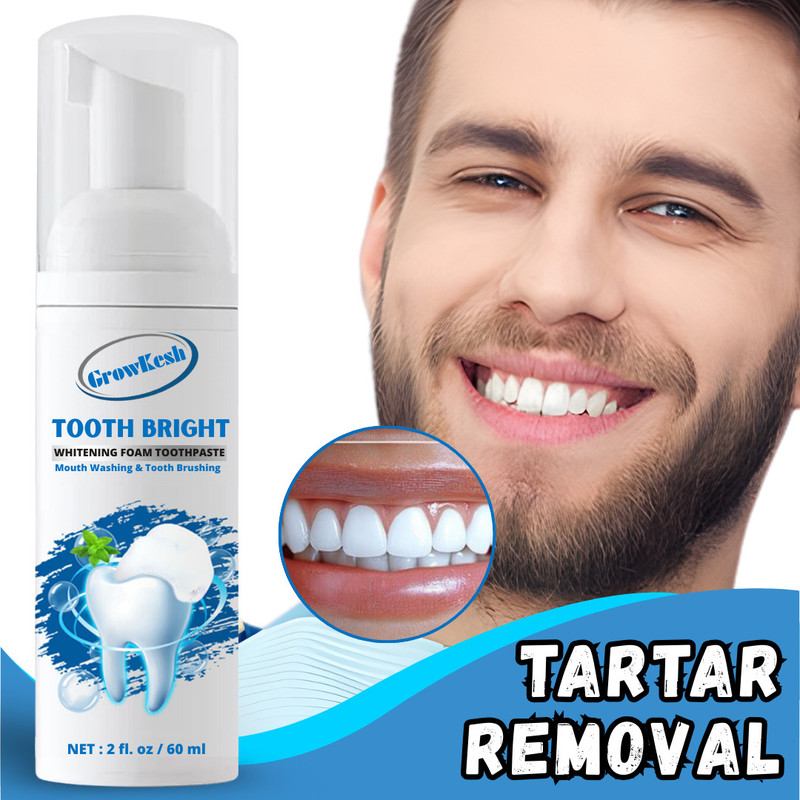 Growkesh Teeth Whitening Foam for Clean Germs & Freshen Breath Foam Liquid for Men-Women Teeth Whitening Kit