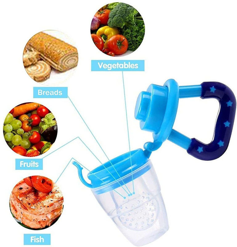 DN BROTHERS FRUIT & FOOD NIBBLER Feeder Nibbler Pacifier Teether Training Massaging  - SILICON(Multicolor)