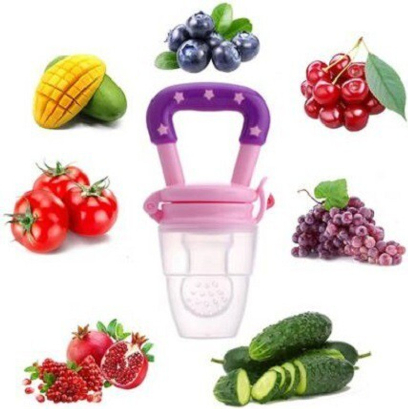 DN BROTHERS Food and Fruit Nibbler Feeder with Cover for 3-12 MONTH  - SILICON(Multicolor)