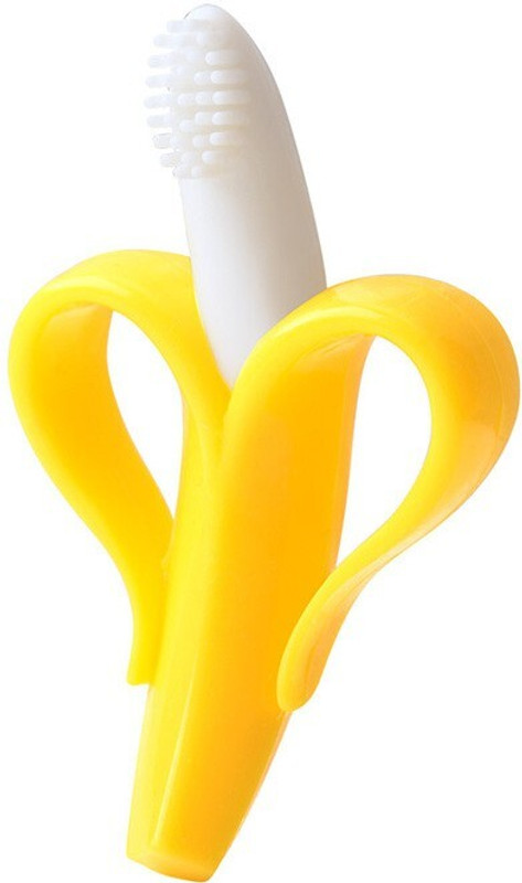 Enjoy Life Baby Banana Training Toothbrush & Teether BPA Free Safe and Flexible for Infants Baby Boys & Girls Teether(Yellow)