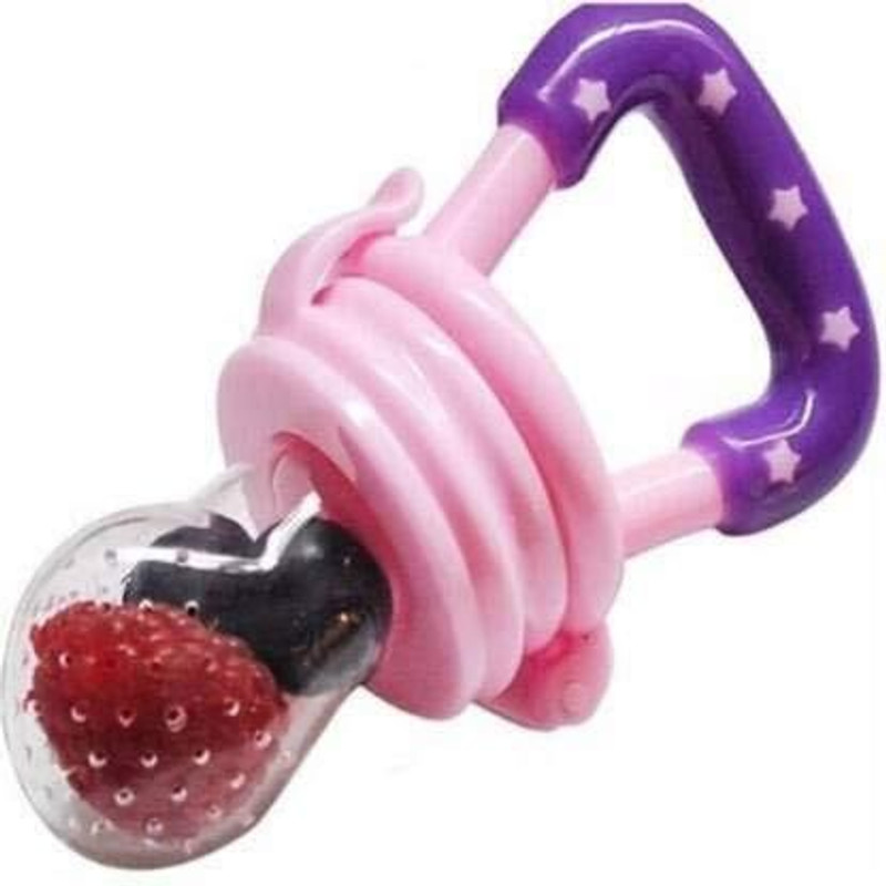 Roforuf Baby Pacifier Food Feeder | Silicone Fresh Fruit Nibbler for Babies Feeder(Pink)