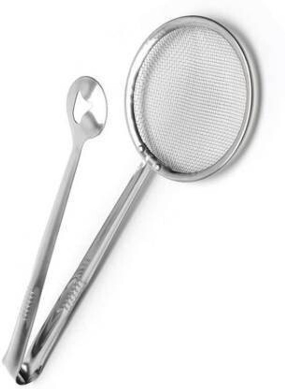 Demettr Multi-Functional 2 in 1 Fry Tool Filter Spoon Strainer with Clip Deep Frying Basket (Silver Pack of 1) Demettre Multi-Functional 2 in 1 Fry Tool Filter Spoon Strainer with Clip Deep Frying Basket (Silver Pack of 2) 20 cm NA Tong Set(Pack of 1)