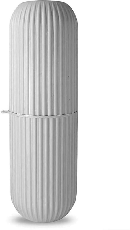 Trustfy Travel Case for store toothbrush, toung cleaner Plastic Toothbrush Holder(Grey)