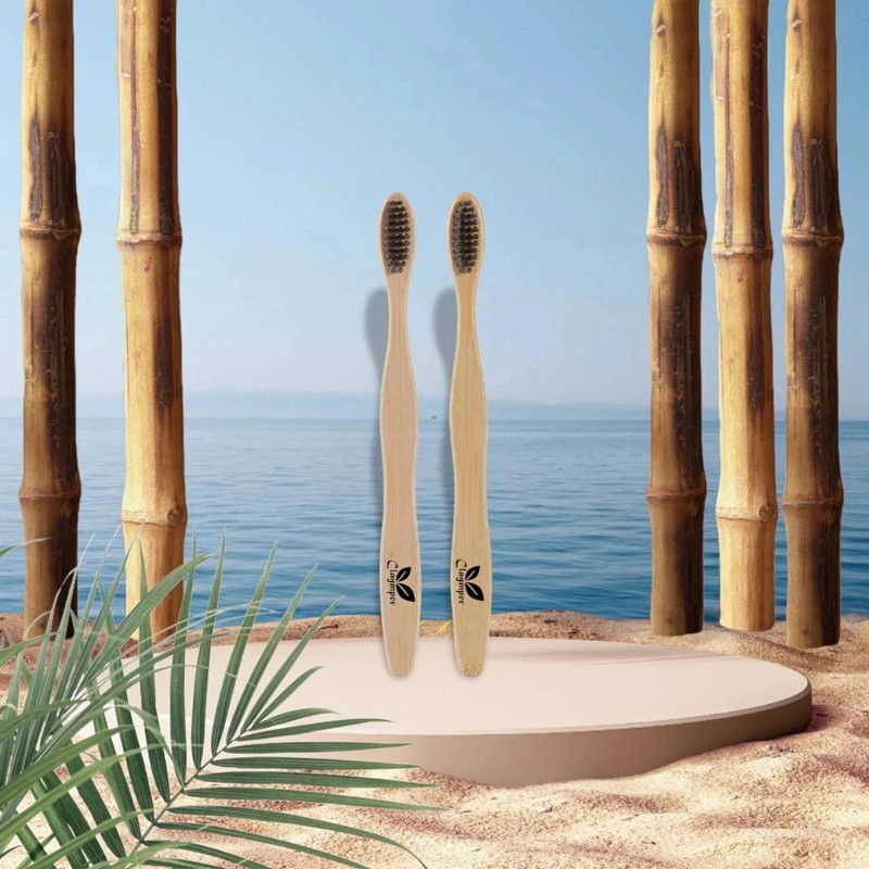 Dencrus NATURAL CLEAN Bamboo Toothbrush with Charcoal Activated, Eco-friendly Ultra Soft Toothbrush(Pack of 4)