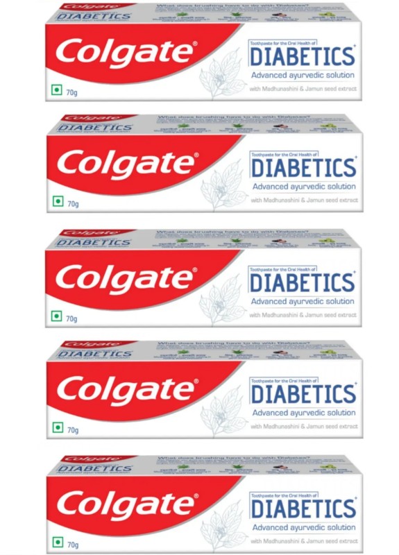 Colgate Diabetics Advanced Ayurvedic Solution 5x70g (Pack of 5, 70g each) Toothpaste  (350 g, Pack of 5)