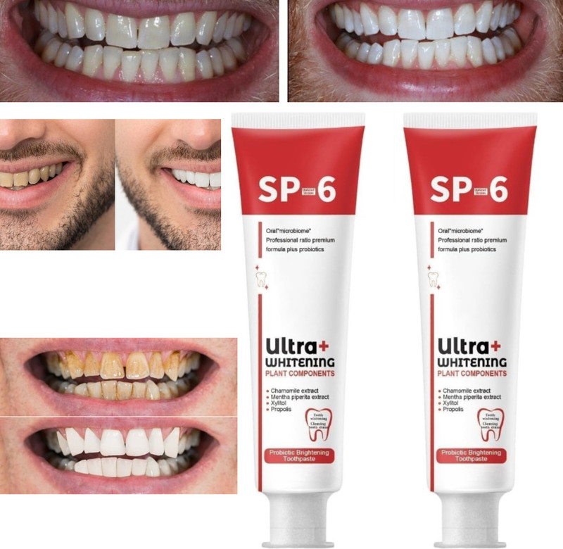 SIYDHA Sp-6 Ultra+ Whitening Toothpaste, Brightening & Stain Removing {30gm x 2} Teeth Whitening Kit
