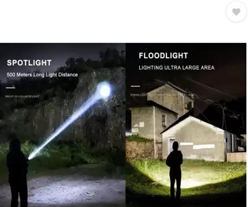FAVOURABLE Long Range Led Long Range 1000 Meter High Power Zoomable Torch(Multicolor, 16 cm, Rechargeable)
