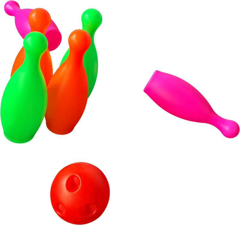 Ruffo Children Bowling Play Toy Set Colorful Pins Ball Indoor Activity Game(Multicolor)