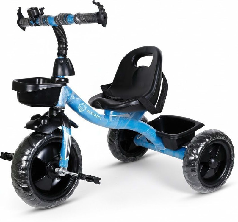 BRAVETOT Multi-Storage Toddler Trike - Includes Safety Harness, Protective Front Fender, Interactive Bell - Tricycle(Multicolor)