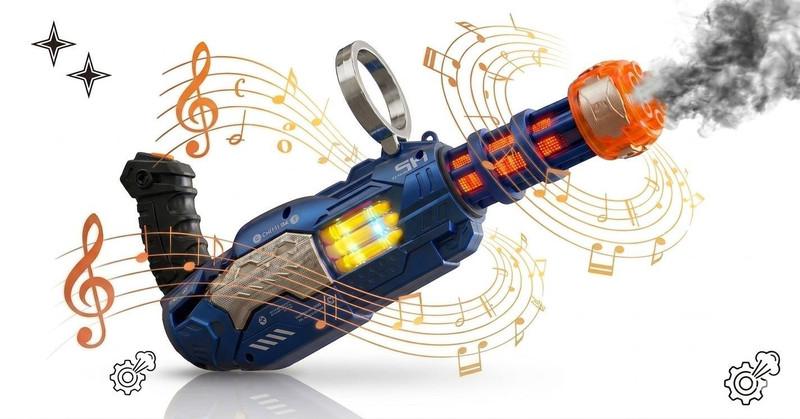 Xcillince Toys Musical Smoke Gun with 360° Spinning Nozzle & Sound Effects Water Gun(Multicolor)