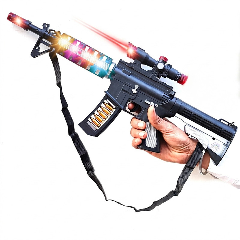 Toy DEKHO AK-47 Kids Toy Gun Light & Sound | Safe Plastic Rifle Pretend Play 3+(Multicolor)
