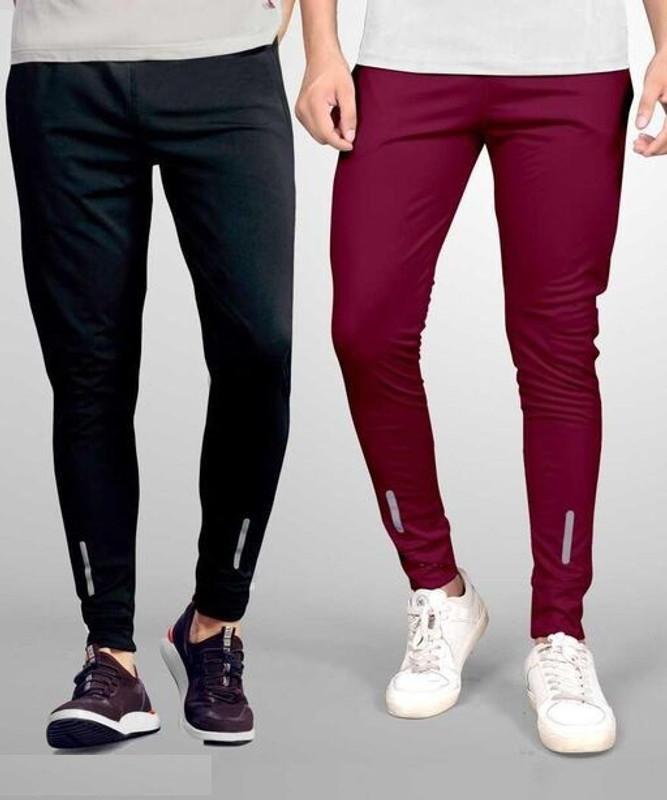 DISSMI Men & Women Black, Maroon Track Pants