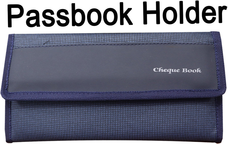 Kopila Multiple Cheque Book Holder,Matte Material,Holds Upto 3 Chequebook,6 Card,1 Pen(Blue)