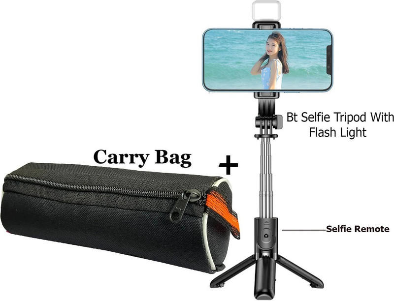 POZUB in tripods Selfie sticks & Monopods Mobile Stand With Fill Light + Pencil Pouch Tripod, Tripod Kit, Tripod Clamp, Tripod Bracket, Tripod Ball Head, Monopod Kit, Monopod(Black, Supports Up to 600 g)