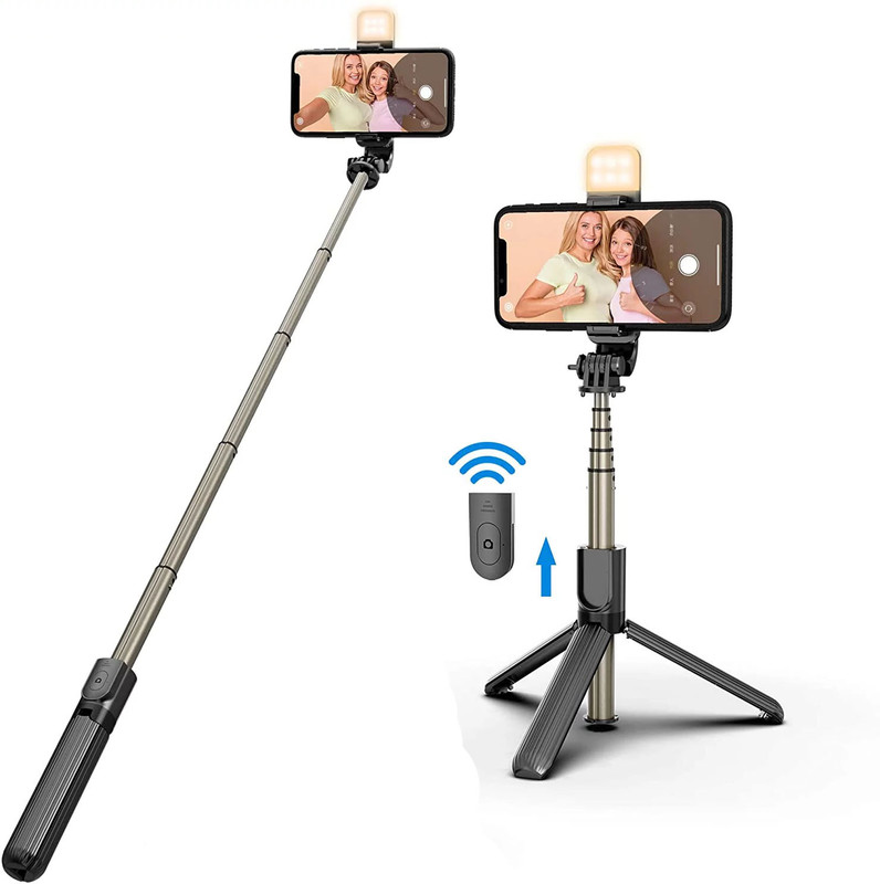 RENTOOR Top Sale 3-in-1 Multifunctional Selfie Stick Mobile Stand Compatible All Phones Tripod, Tripod Kit(Black, Supports Up to 450 g)