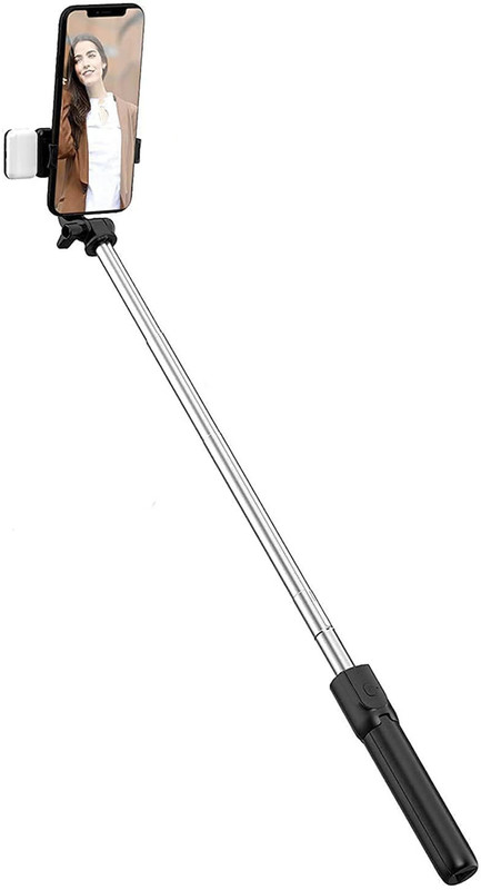 HLMOBILE AY LOW PRICE R1s Wireless Selfie Stick Stand Remote Flash Light All Smartphones Monopod Kit, Tripod, Tripod Kit(Black, Supports Up to 300 g)