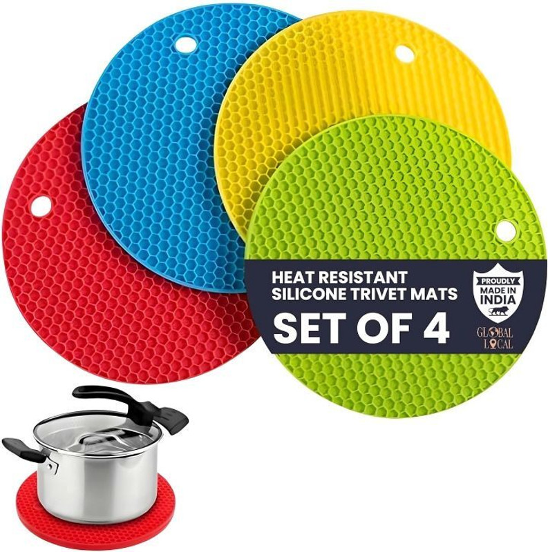 balerion Premium Trivets Essential Kitchen use SILICONE Trivet(Pack of 4)