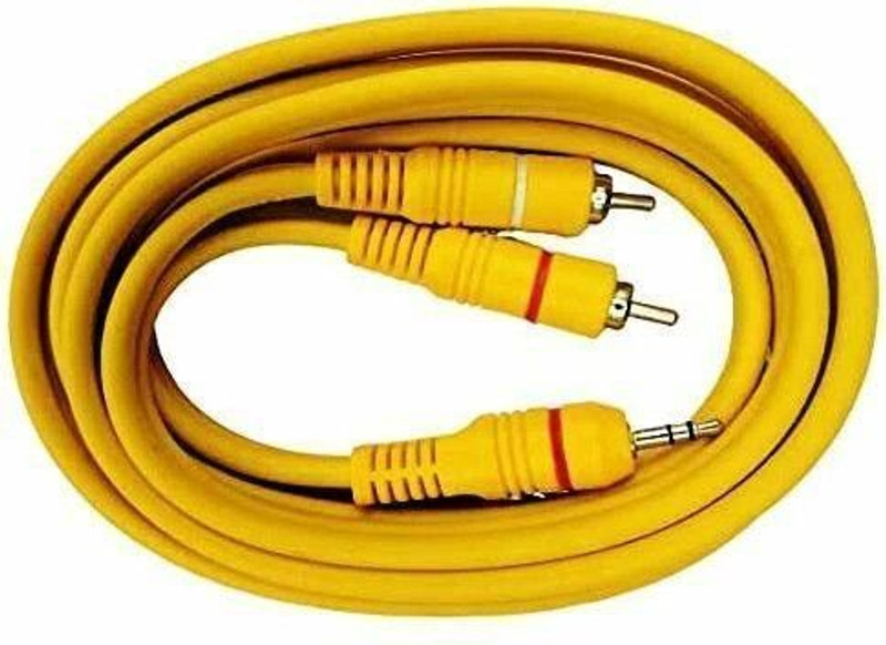 EKAAZ TV-out Cable RCA to Audio Cable,3.5mm to 2-Male RCA Stereo Cable -1.8 Meters(Yellow, For TV)