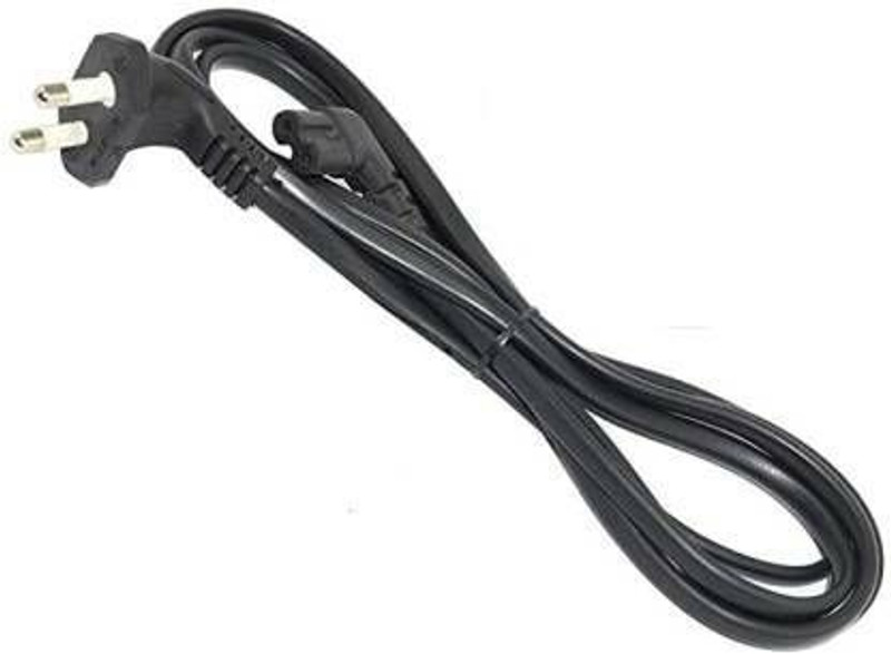 Dvka TV-out Cable Power Cord 1.5 m 2-Pin Universal-LShape Compatible with Laptop Camera PrinterLED(Black, For TV, 1.5 m)