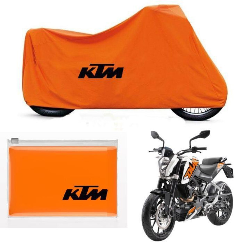Luxurious Drive Waterproof Two Wheeler Cover for KTM, Universal For Bike(Duke 200, Orange)