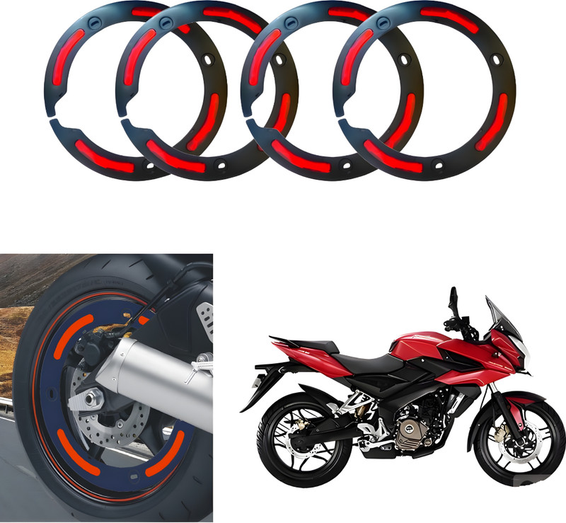 CHINKI TRADERS 17 INCH WHEL COVER HALF WITH REFLECTOR Wheel Cover For Bajaj, BMW, TVS NA(16.9 inch)