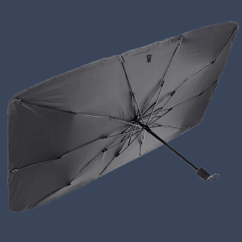 EKISHA Car Front Window UV Shield with Foldable Umbrella Design Umbrella(Black)