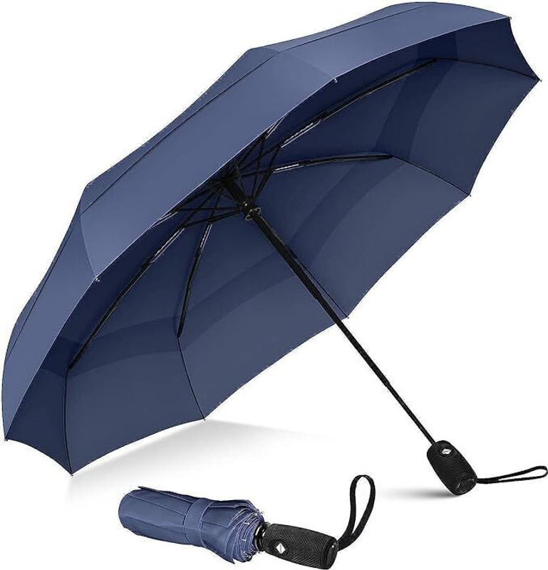 ABINKO 3 Fold UV Protection with Auto Open and Close Umbrella(Blue)