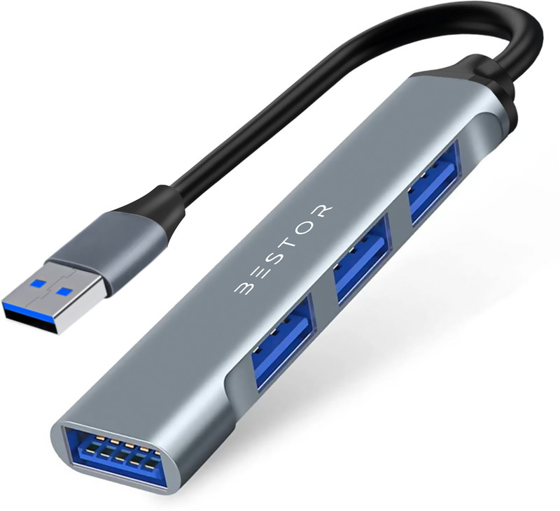 Bestor Multiport Adapter for MacBook Pro Air M1 4-in-1 4Port USB Hub(GREY USB)