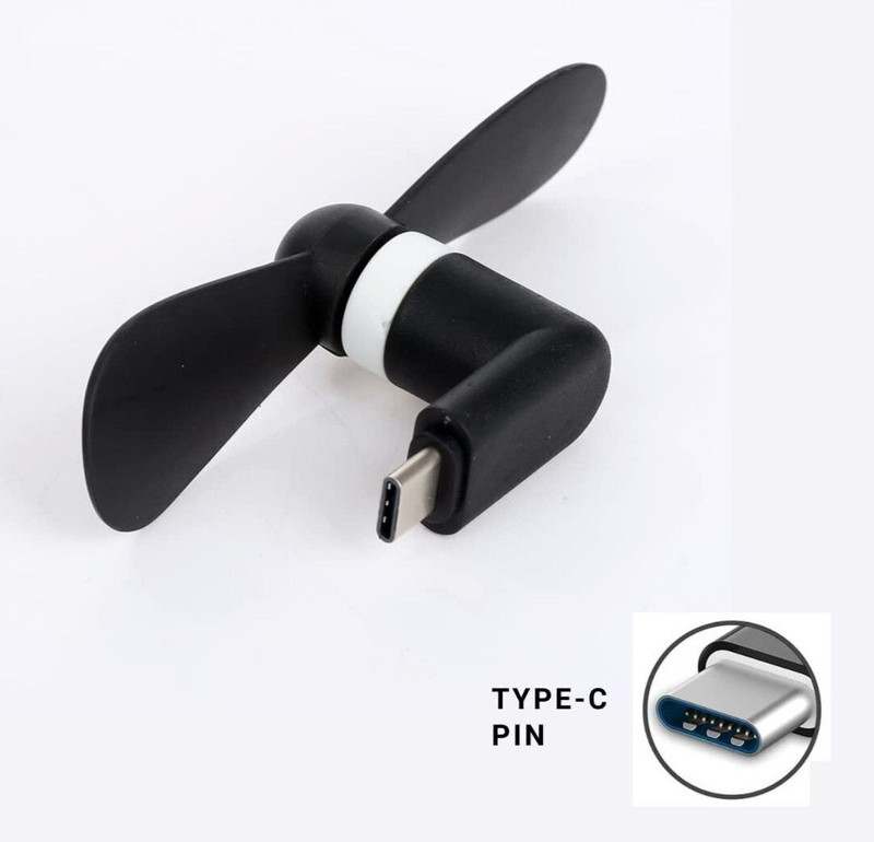 JANGI Type-C Personal USB Mini Fan 151 for Android Cell Phones USB mini Fan Type-C portable mini fan 151 usb OTG adaptor gadget for all mobiles USB Fan(Multicolor)