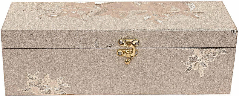 navjai 1Rod Jewelry Vanity box Storage Case with Handle Lock System Bangle Box 1pc Jewellery Vanity Box(Gold)