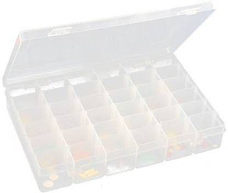 FosCadit 36 Grids Clear Plastic Storage Box with Adjustable Dividers Organizer Pills Drugs Earrings Bead Jewelry Small Storage Box Case 36 Grids Clear Plastic Storage Box Vanity Box(Multicolor)