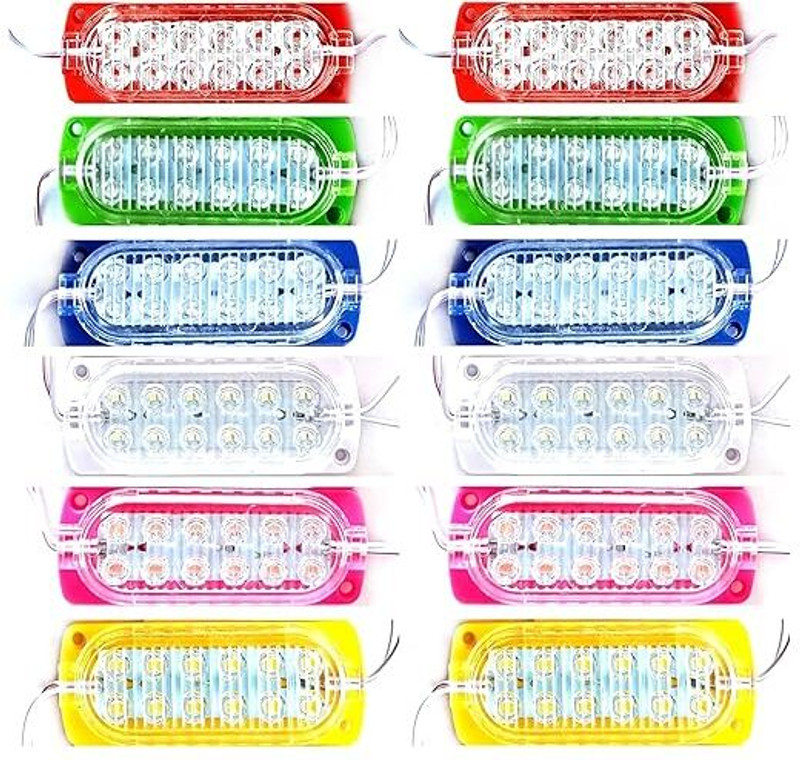 StrawHat 120 LEDs 1.25 m Yellow, White, Red, Pink, Green, Blue Steady Strip Rice Lights(Pack of 12)