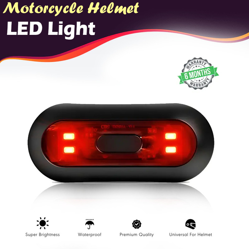 Weyride Helmet Light LED With 3 Mode of Flashing, Blinking Strobe with USB Charging W_a5 Brake Light Motorbike LED (40 V, 40 W)(Universal For Bike)