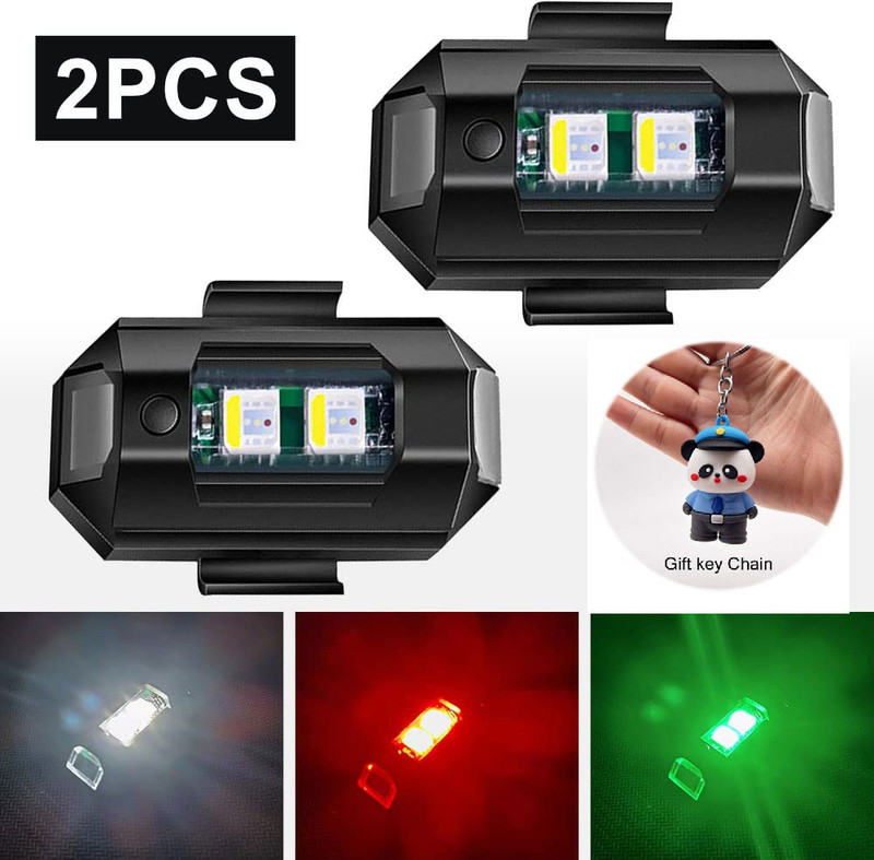 MELZRON Motorcycle Drone LED Flash Lights License Plate Light Motorbike LED (3.7 V, 1 W)(Universal For Bike, Pack of 2)