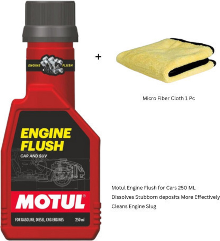MOTUL 1571F with Micro Fiber Motul Engine Flush for Petrol, Disel, CNG Engine 250 ml Oil Flush and Treatment(250 ml, Pack of 2)