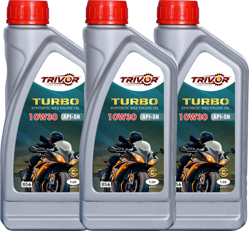 trivor TURBO 10W30 1LTR P3 TURBO 10W30 APS-SN 1 LTR High Performance Synthetic bike Engine Oil High Performance Engine Oil(1 L, Pack of 3)