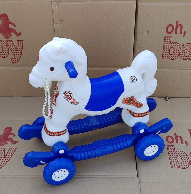 oh baby BABY-CHETAK HORSE- B+W-WITH ROCKING(Multicolor)