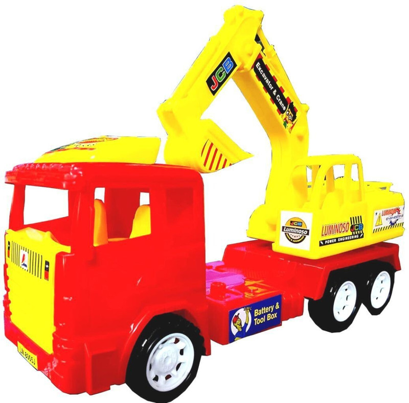 deepak badkur Push and Go Toy for Kids, JCB Truck Excavator Truck Toy(Made In India)(Multicolor, Pack of: 1)